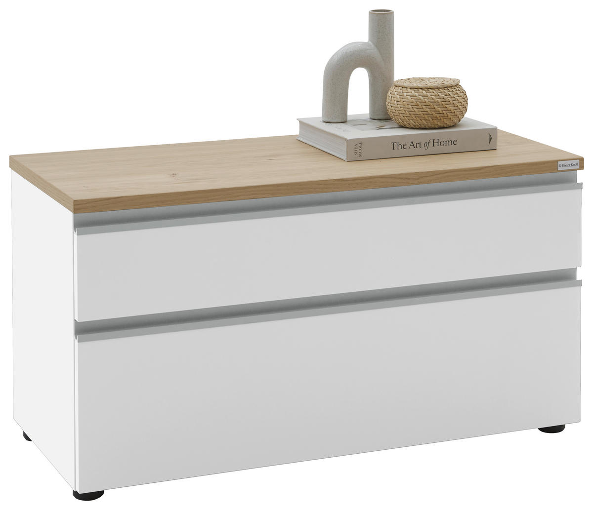 LOWBOARD  in 90/46/41 cm  - Eichefarben/Silberfarben, Design, Holzwerkstoff/Kunststoff (90/46/41cm) - Dieter Knoll