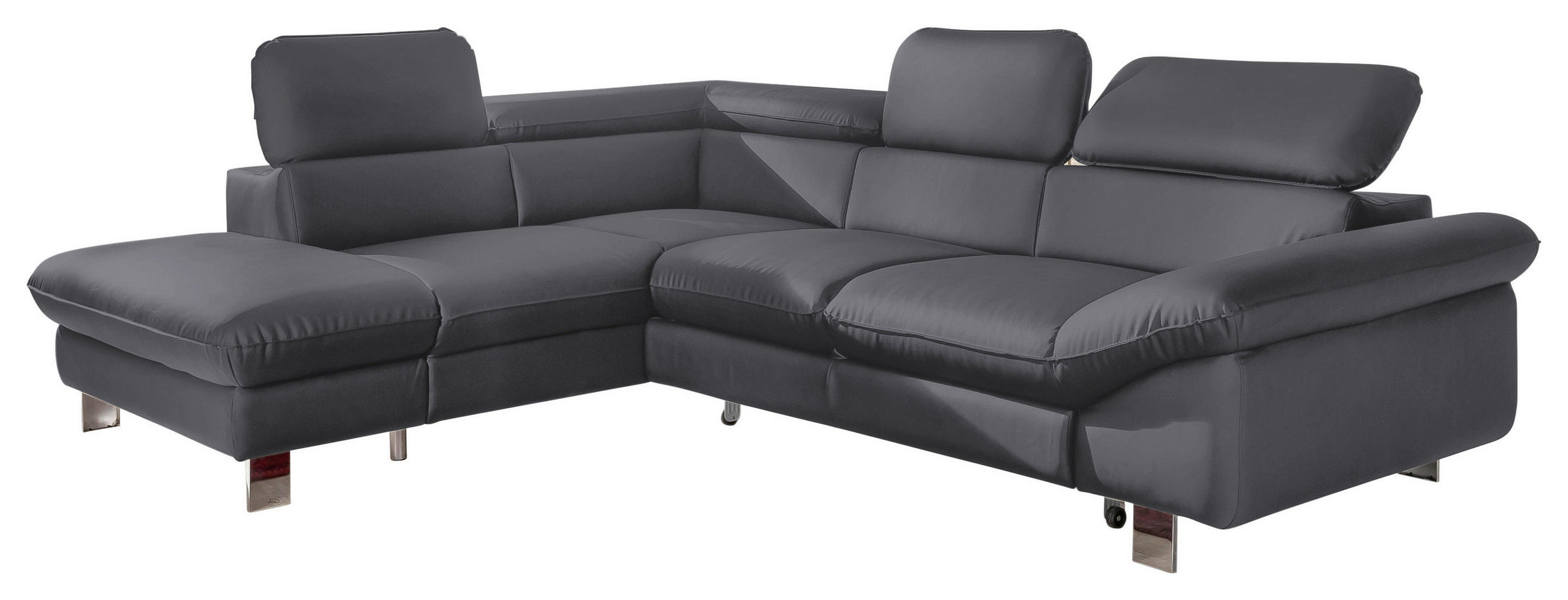 WOHNLANDSCHAFT Fango Lederlook  - Chromfarben/Fango, MODERN, Textil/Metall (214/266cm) - MID.YOU
