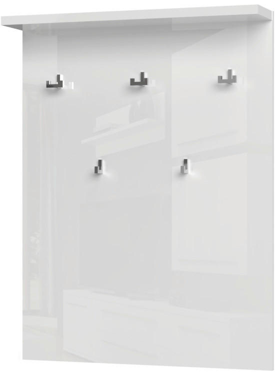 GARDEROBNI PANEL - bela/visoki sijaj, Moderno, leseni material (76/100/17cm) - Voleo