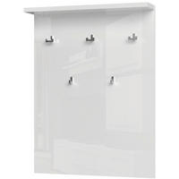 GARDEROBNI PANEL - bela/visoki sijaj, Moderno, leseni material (76/100/17cm) - Voleo