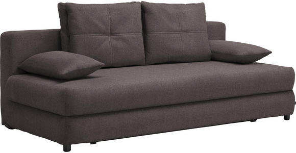 SCHLAFSOFA in Textil Dunkelgrau - Dunkelgrau/Schwarz, Design, Kunststoff/Textil (208/73-90/102cm) - Hom`in