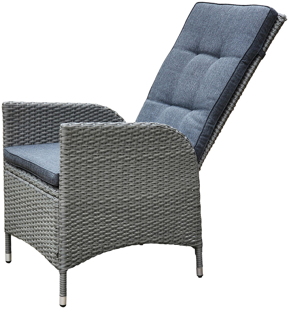 GARTENSESSEL Stahl Grau, Dunkelgrau  - Dunkelgrau/Grau, MODERN, Kunststoff/Textil (55/108/71cm) - Ambia Garden