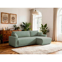 ECKSOFA KIMMY Grün Flachgewebe Zierkissen, Rückenkissen, Bettkasten  - Schwarz/Grün, Design, Kunststoff/Textil (233/146cm) - P & B