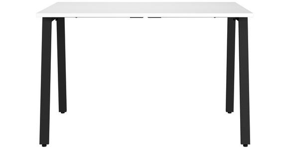 SCHREIBTISCH 120/80/75 cm  in Schwarz, Weiß  - Schwarz/Weiß, MODERN, Holzwerkstoff/Metall (120/80/75cm) - Novel