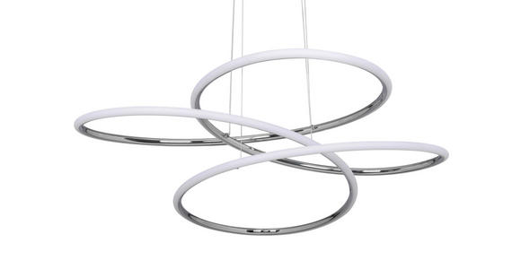 LED-HÄNGELEUCHTE 84,5/150 cm  - Silberfarben, Design, Kunststoff/Metall (84,5/150cm) - Novel