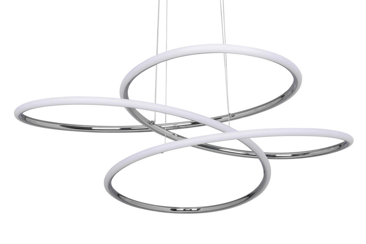 LED FÜGGŐLÁMPA 84,5/150 cm  - ezüst, Design, műanyag/fém (84,5/150cm) - Novel