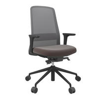 DREHSTUHL Lederlook Grau, Schwarz, Dunkelbraun  - Dunkelbraun/Schwarz, MODERN, Kunststoff/Textil (70/103-115/70cm)