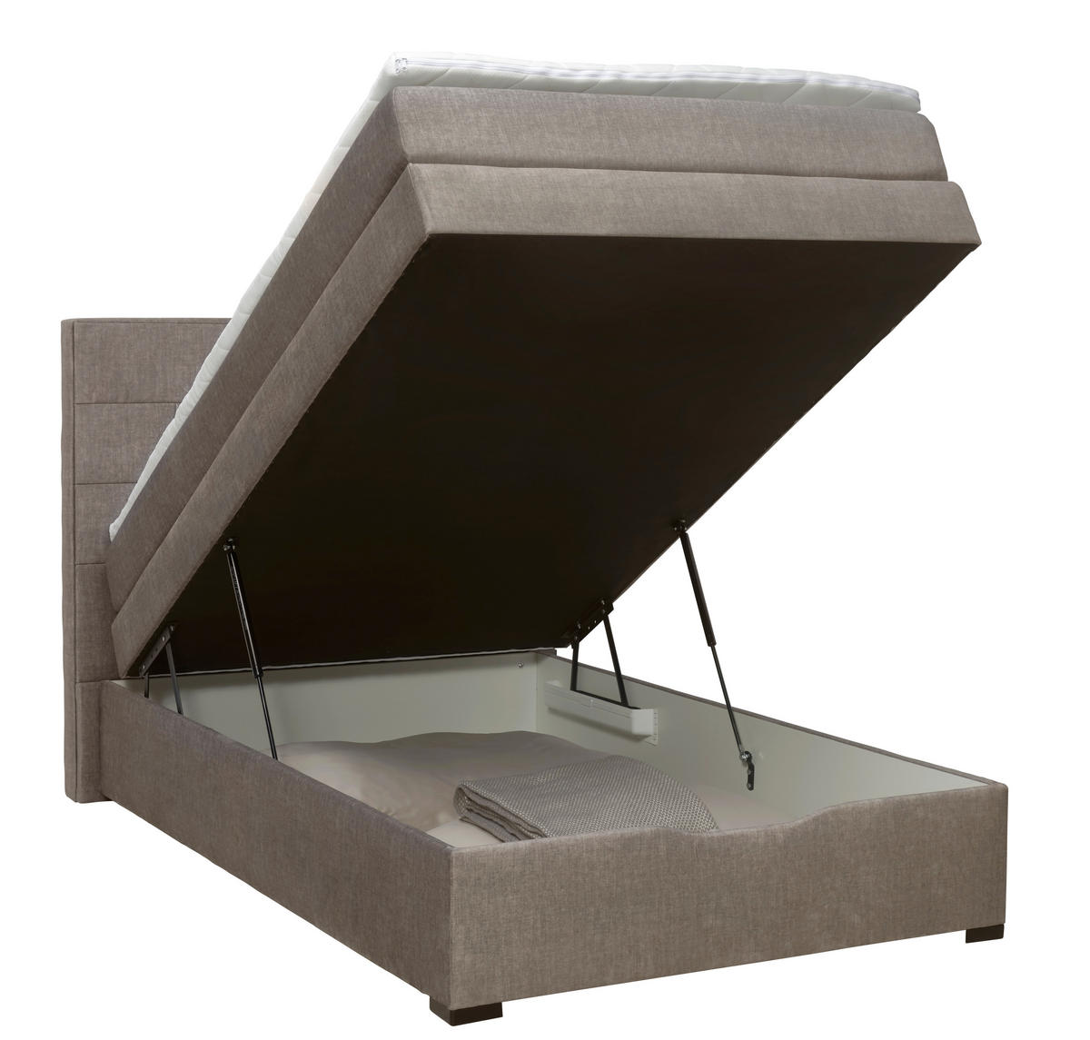 POSTEL BOXSPRING, 120/200 cm, šedohnědá - barvy wenge/šedohnědá, Konvenční, dřevo/textil (120/200cm) - Carryhome