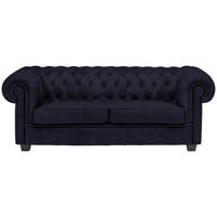CHESTERFIELD-SOFA in Webstoff Schwarz  - Wengefarben/Schwarz, Lifestyle, Holz/Textil (206/76,5/96cm) - Landscape