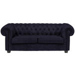 CHESTERFIELD-SOFA in Webstoff Schwarz  - Wengefarben/Schwarz, LIFESTYLE, Holz/Textil (206/76,5/96cm) - Landscape