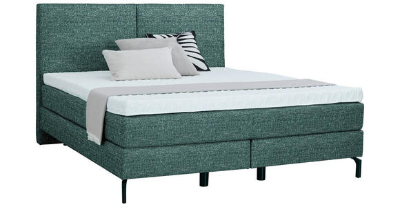 BOXSPRINGBETT 180/200 cm  in Grün  - Schwarz/Grün, KONVENTIONELL, Textil/Metall (180/200cm) - Dieter Knoll