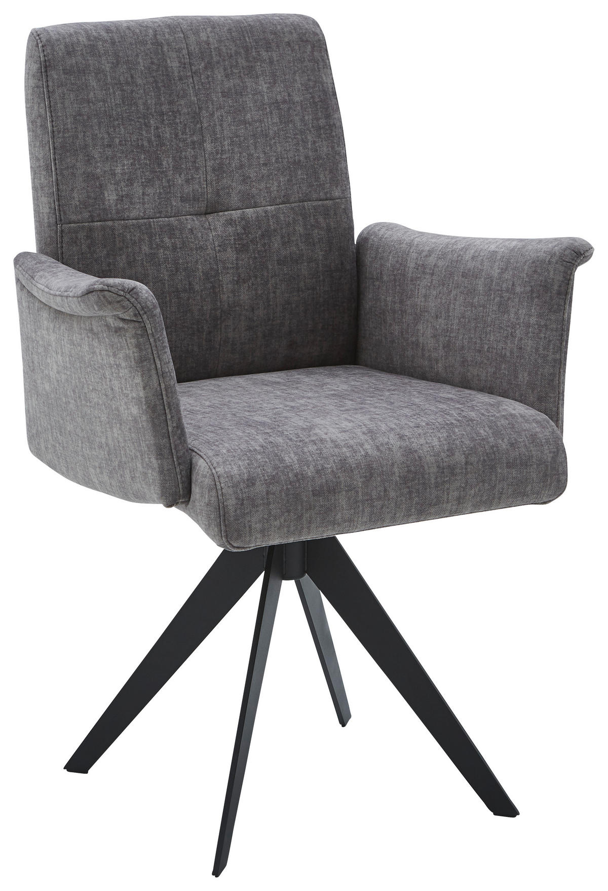 ARMLEHNSTUHL  in Stahl Flachgewebe  - Schwarz/Grau, Design, Holzwerkstoff/Textil (65/90/61cm) - Dieter Knoll