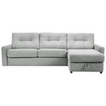 ECKSOFA Grau Webstoff Bettkasten, Schlaffunktion, Rücken echt, Matratze, Rückenkissen  - Schwarz/Grau, KONVENTIONELL, Kunststoff/Textil (270/160cm) - Carryhome