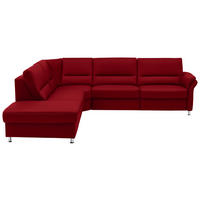 ECKSOFA in Echtleder Rot  - Beige/Rot, Design, Leder/Metall (249/288cm) - Beldomo Premium