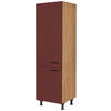 GERÄTEUMBAUSCHRANK 60/216,6/58 cm  in Rot, Eichefarben  - Eichefarben/Rot, MODERN, Holzwerkstoff/Metall (60/216,6/58cm) - Nobilia