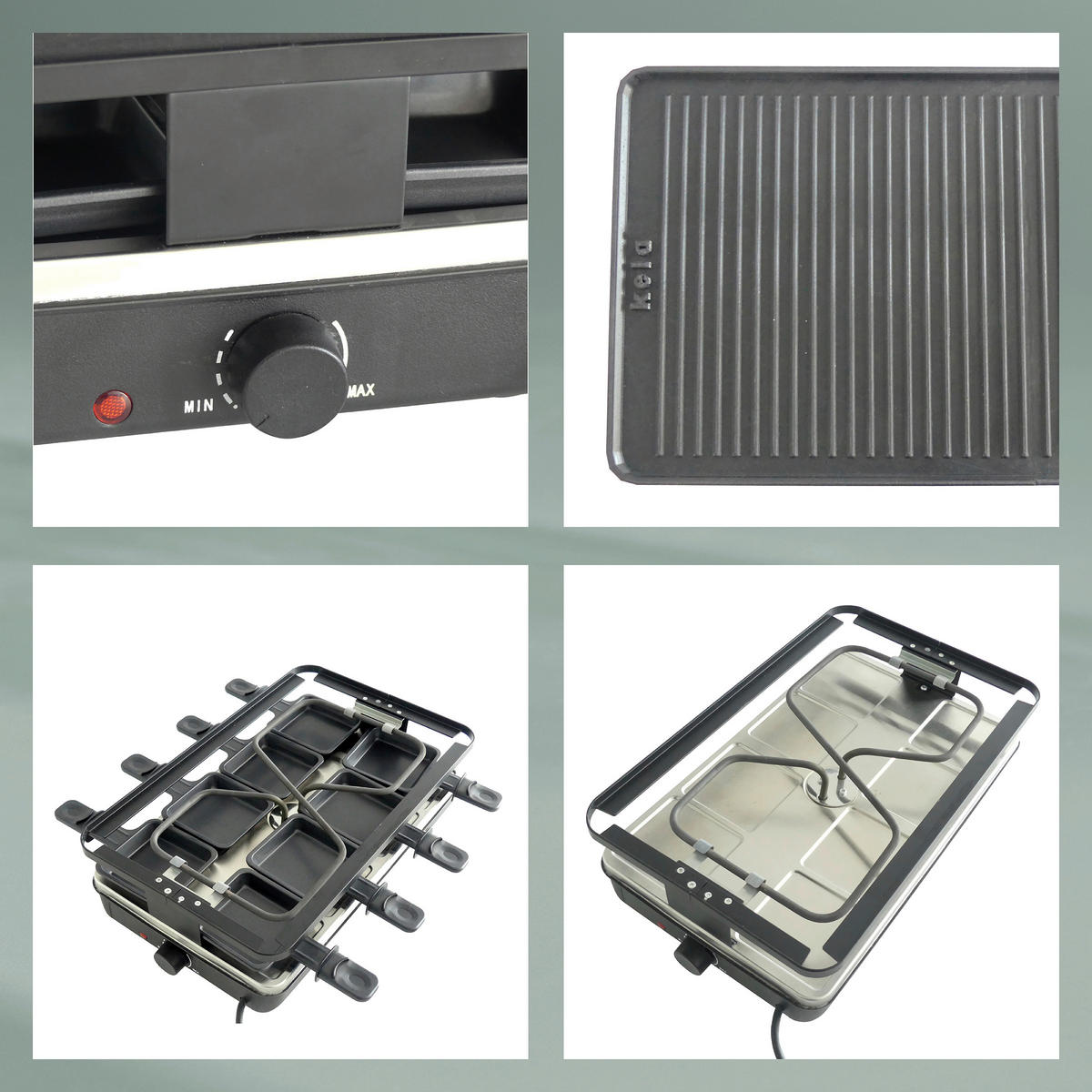 RACLETTE-GRILL Geneva  - Schwarz, KONVENTIONELL, Metall (40/24/13cm) - Kela