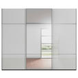 SCHWEBETÜRENSCHRANK 301/223/68 cm 3-türig Grau, Schwarz  - Chromfarben/Schwarz, KONVENTIONELL, Glas/Holzwerkstoff (301/223/68cm) - Novel