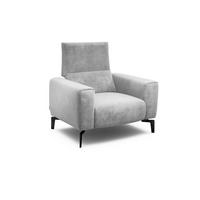 SESSEL in Samt Hellgrau  - Hellgrau/Schwarz, Design, Textil/Metall (110/85/86-94cm) - SENSOO