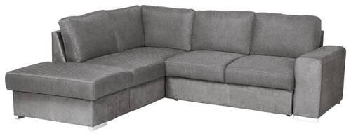ECKSOFA in Mikrofaser Grau  213/248 cm  - Chromfarben/Grau, KONVENTIONELL, Textil/Metall (213/248cm) - MID.YOU