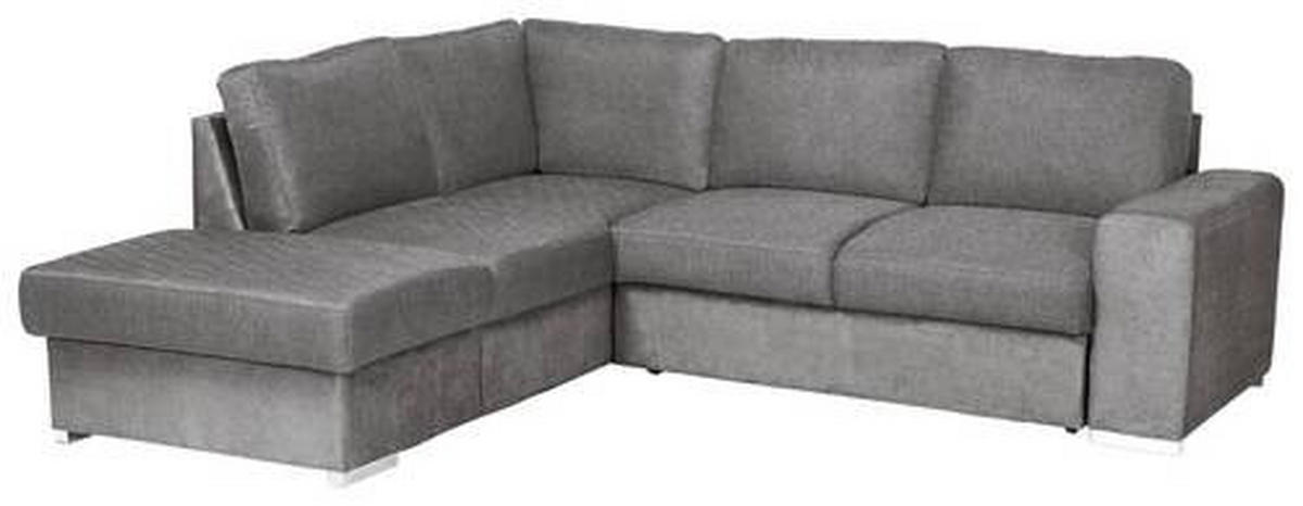 ECKSOFA Grau Mikrofaser  - Chromfarben/Grau, KONVENTIONELL, Textil/Metall (213/248cm) - MID.YOU
