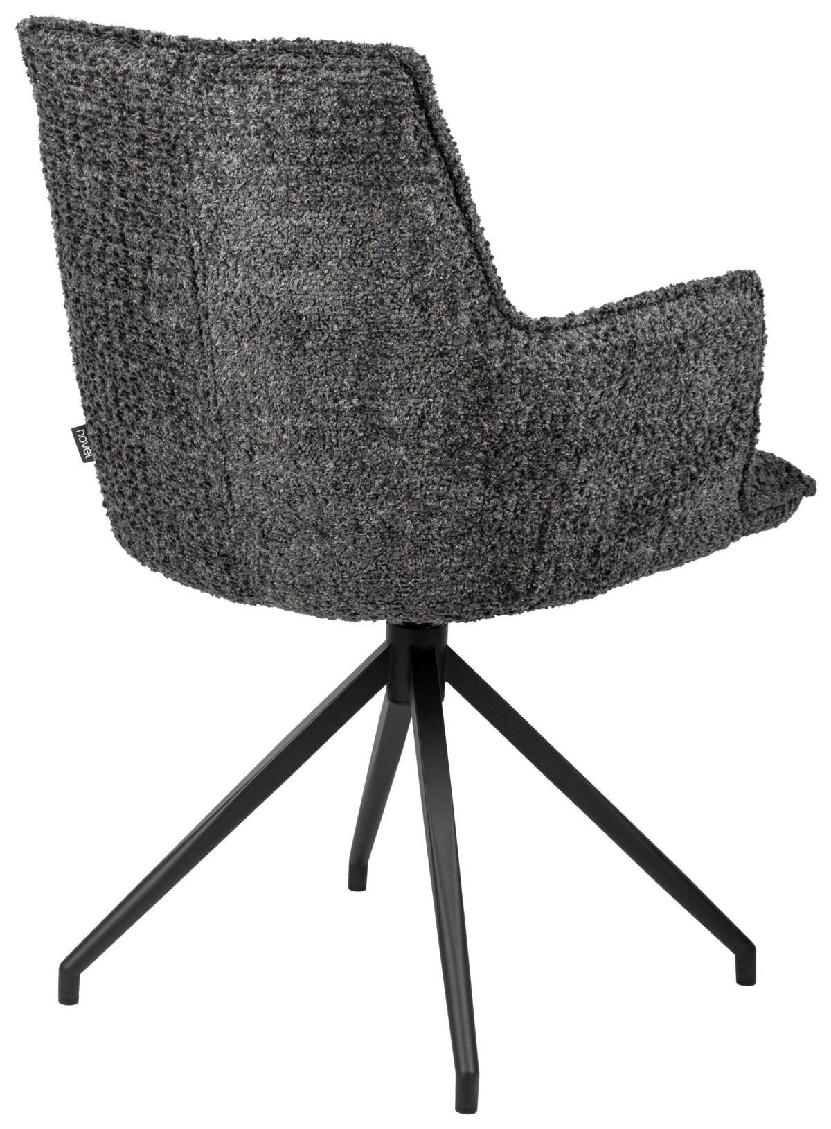 ARMLEHNSTUHL  in Eisen Chenille  - Schwarz/Dunkelblau, Design, Textil/Metall (59/89,5/63cm) - Novel