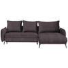 ECKSOFA in Flachgewebe Graphitfarben  273/180 cm  - Schwarz/Graphitfarben, Design, Textil/Metall (273/180cm) - Hom`in