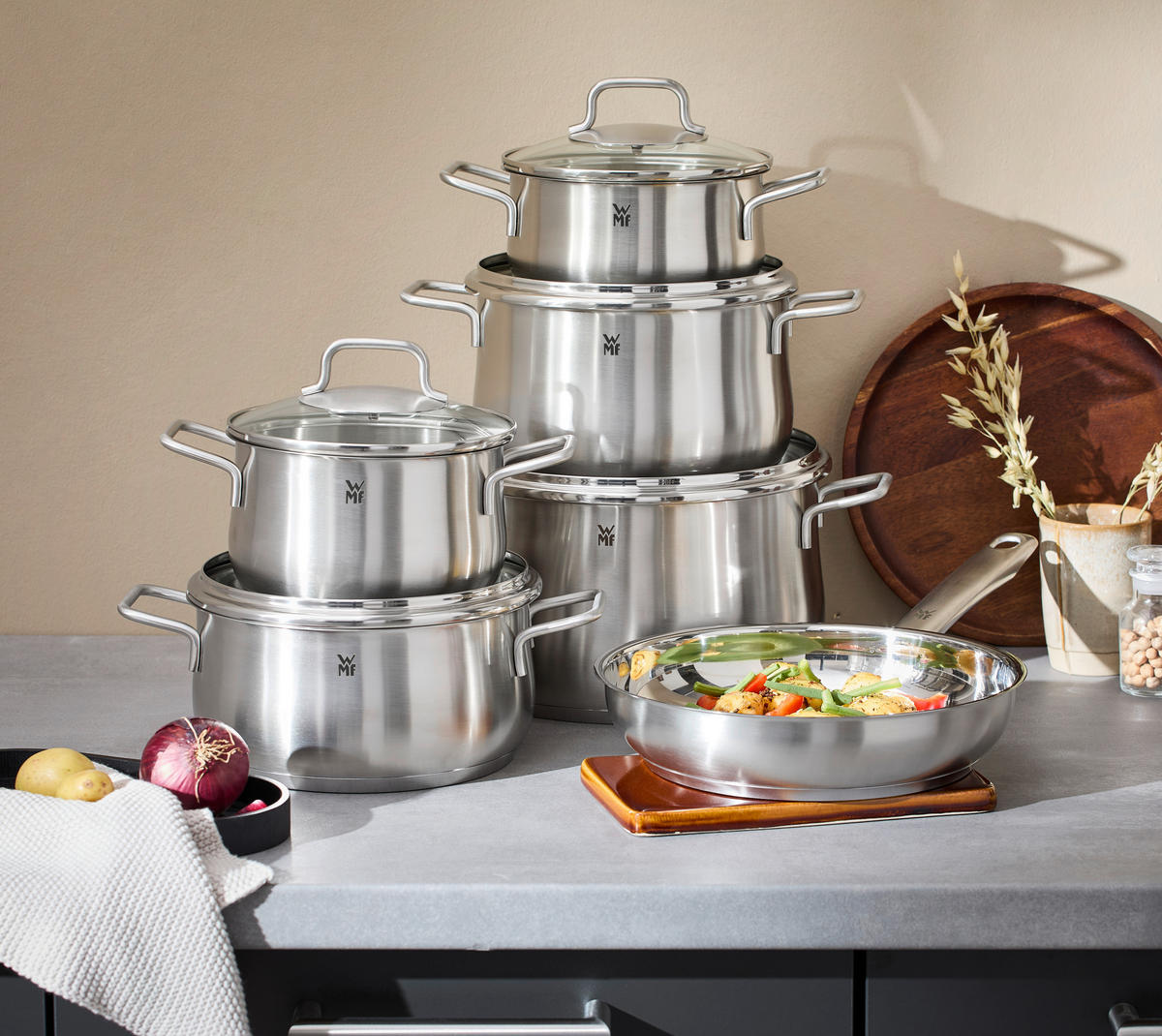 KOCHTOPFSET Brilliant 6-teilig  - Klar/Edelstahlfarben, Design, Glas/Metall - WMF