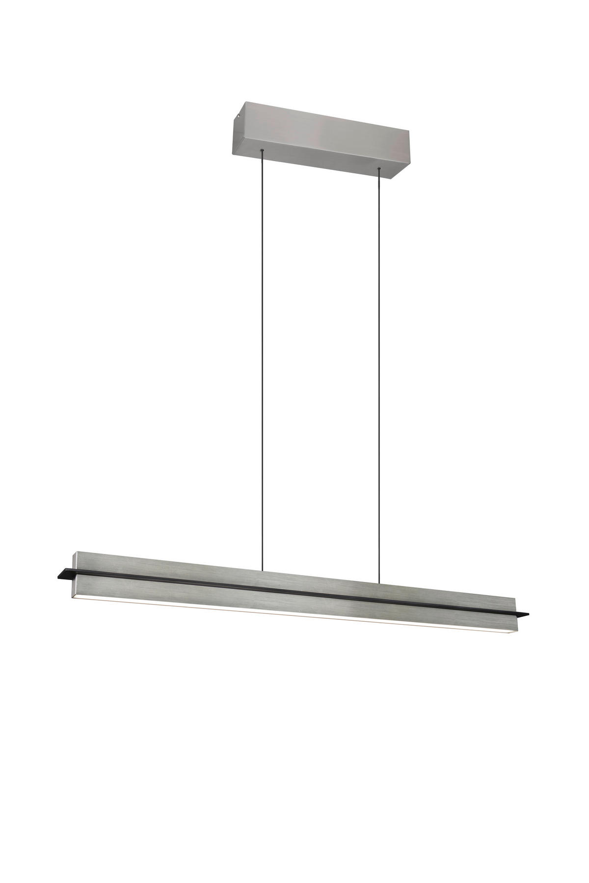 LED-HÄNGELEUCHTE Athina   - Schwarz/Nickelfarben, Design, Kunststoff/Metall (95/75-150cm) - Novel