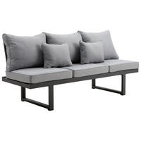 GARTENBANK 202/82/70 cm  Aluminium  - Anthrazit/Hellgrau, MODERN, Textil/Metall (202/82/70cm) - Ambia Garden