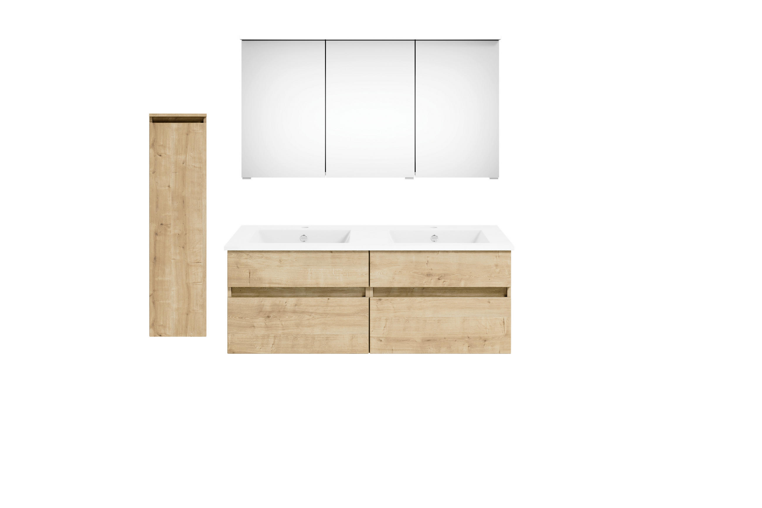 BADEZIMMER  in 150 cm  - Eichefarben/Weiß, KONVENTIONELL, Keramik/Holzwerkstoff (150cm) - Puris