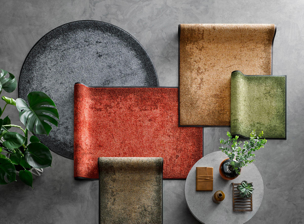 COVOR DE BUCĂTĂRIE 75/120 cm  - galben închis/maro deschis, Konventionell, plastic/textil (75/120cm) - wash+dry