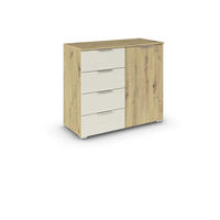 KOMMODE 93/81/42 cm  in Champagner, Eiche Artisan  - Champagner/Silberfarben, Modern, Holzwerkstoff/Metall (93/81/42cm) - Boxxx
