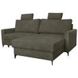 ECKSOFA Olivgrün Struktur  - Schwarz/Olivgrün, KONVENTIONELL, Textil/Metall (230/164cm) - Carryhome