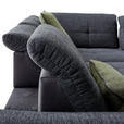 ECKSOFA  in Chenille, Mikrofaser Schwarz, Dunkelgrau  313/242 cm  - Chromfarben/Dunkelgrau, Design, Textil (313/242cm) - Xora