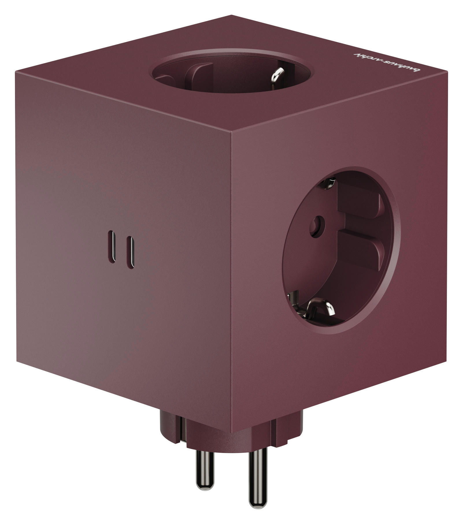 STECKDOSENWÜRFEL - Bordeaux, Basics, Kunststoff (7,6/7,6/11,3cm) - AVOLT