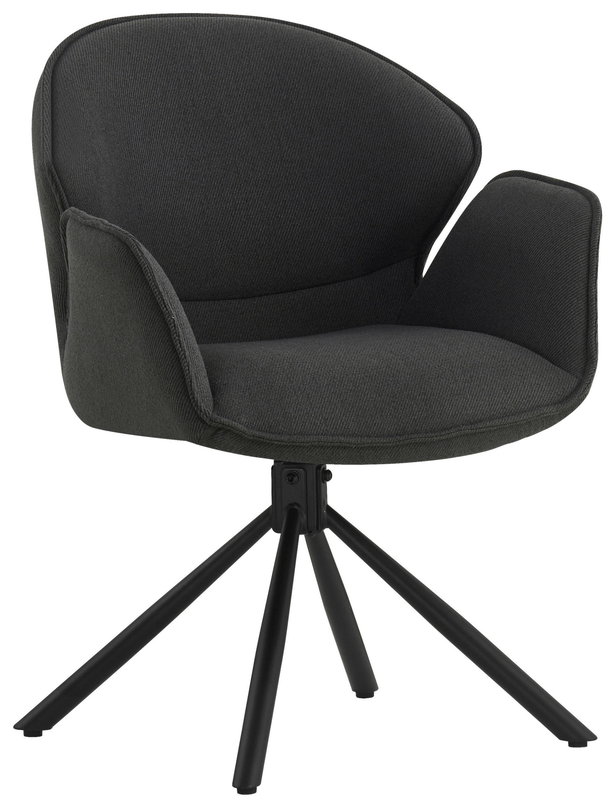 ARMLEHNSTUHL  in Eisen Flachgewebe  - Anthrazit/Schwarz, MODERN, Textil/Metall (45/90/65cm) - Livetastic