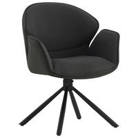 ARMLEHNSTUHL  in Eisen Flachgewebe  - Anthrazit/Schwarz, MODERN, Textil/Metall (45/90/65cm) - Livetastic