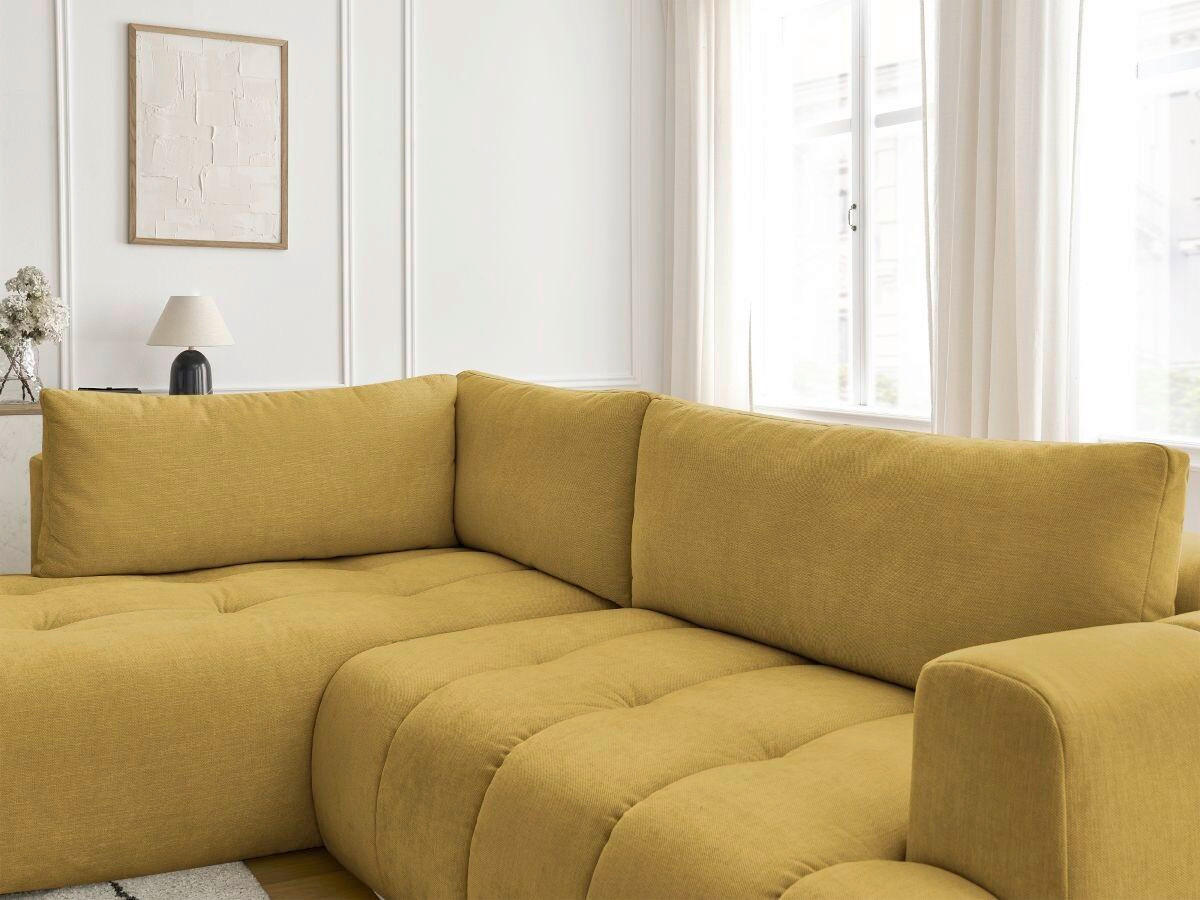 ECKSCHLAFSOFA FUJI Leinenoptik Gelb  inkl.  - Gelb/Schwarz, MODERN, Kunststoff/Textil (204/282cm)
