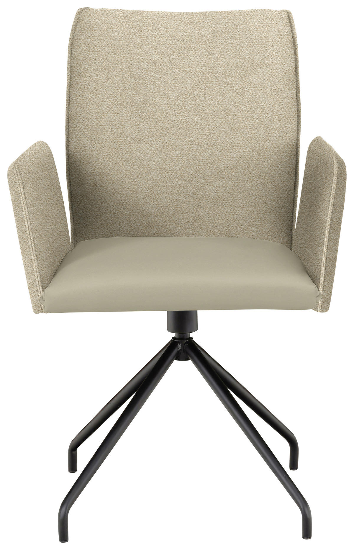 ARMLEHNSTUHL  in Stahl Mikrofaser  - Creme/Schwarz, Design, Textil/Metall (60/91/60cm) - Moderano