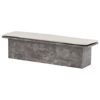SITZBANK 160/45/40 cm Textilgeflecht Grau, Weiß furniert  - Weiß/Grau, Design, Textil (160/45/40cm) - Livetastic