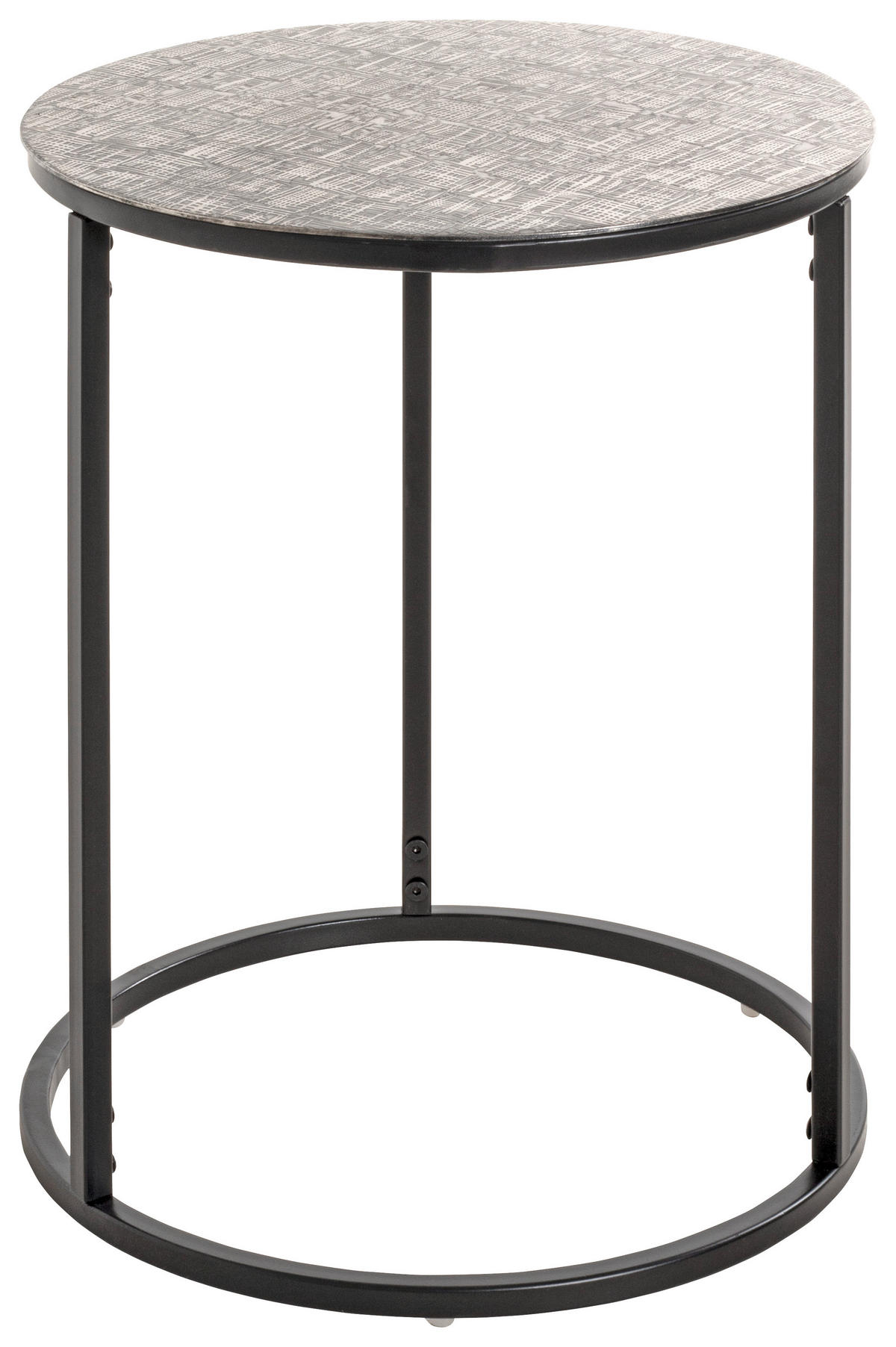 BEISTELLTISCH in Metall 41/41/52 cm  - Silberfarben/Schwarz, MODERN, Metall (41/41/52cm)