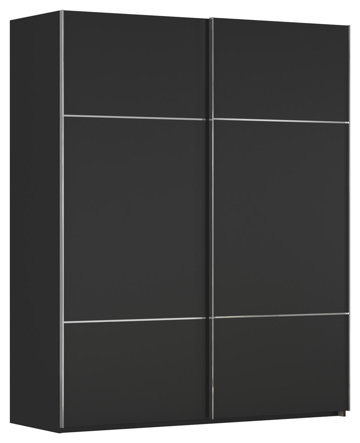SCHWEBETÜRENSCHRANK in Schwarz  - Chromfarben/Schwarz, Konventionell, Holzwerkstoff/Metall (162/223/68cm) - Novel