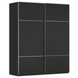 SCHWEBETÜRENSCHRANK 162/223/68 cm 2-türig Schwarz  - Chromfarben/Schwarz, KONVENTIONELL, Holzwerkstoff/Metall (162/223/68cm) - Novel