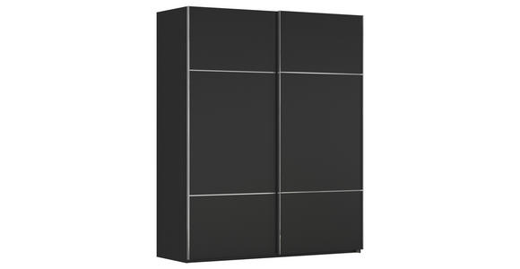 SCHWEBETÜRENSCHRANK 162/223/68 cm 2-türig Schwarz - Chromfarben/Schwarz, KONVENTIONELL, Holzwerkstoff/Metall (162/223/68cm) - Novel