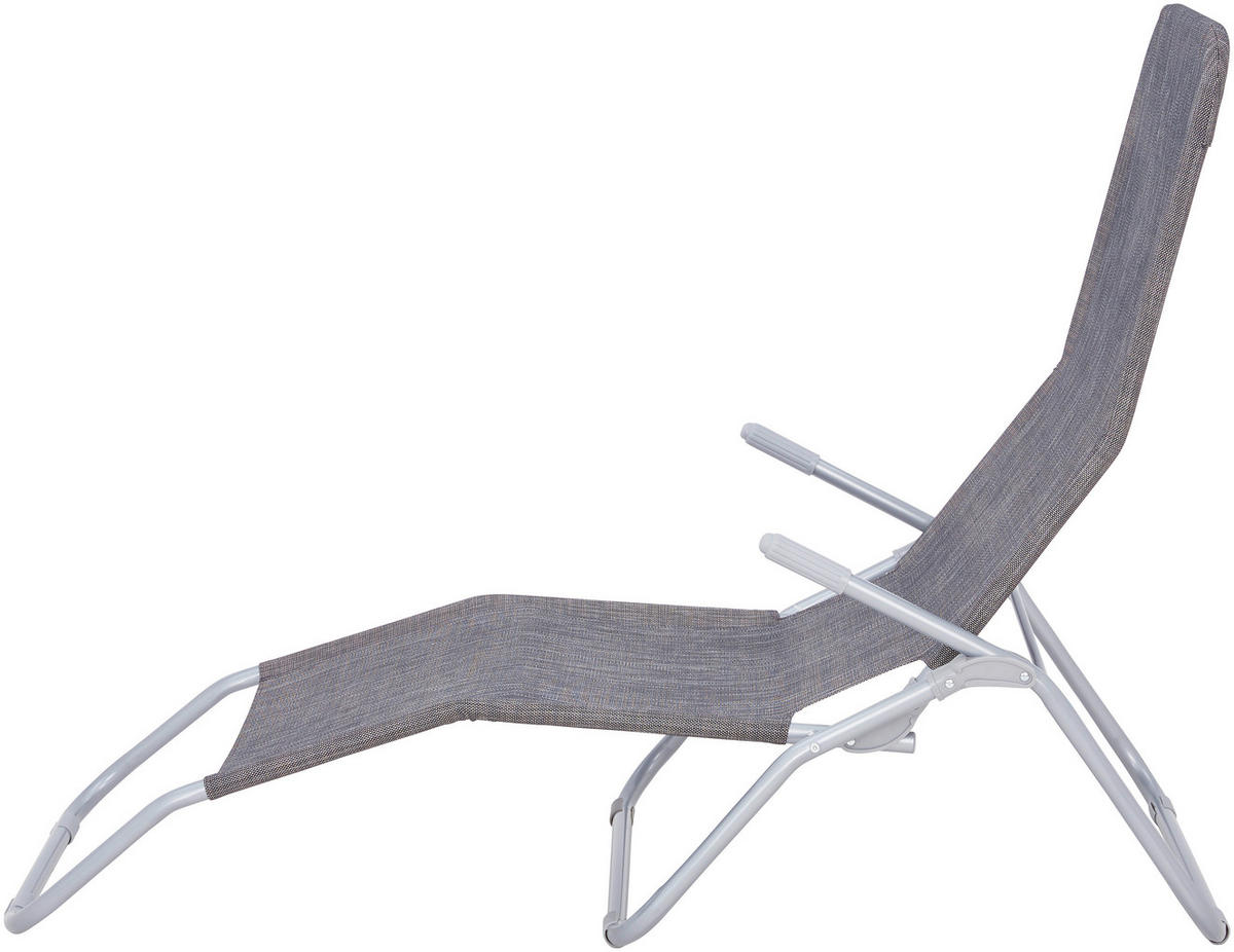 LEŽALJKA VRTNA  srebrne boje, svijetlo smeđa  metal, tekstil      - srebrne boje/svijetlo smeđa, Basics, metal/tekstil (58/96/145cm) - Ambia Garden