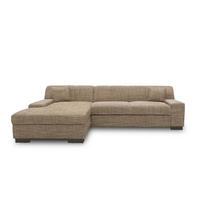 ECKSOFA  in Webstoff Braun, Beige  153/268 cm  - Wengefarben/Beige, Design, Holz/Textil (153/268cm) - MID.YOU