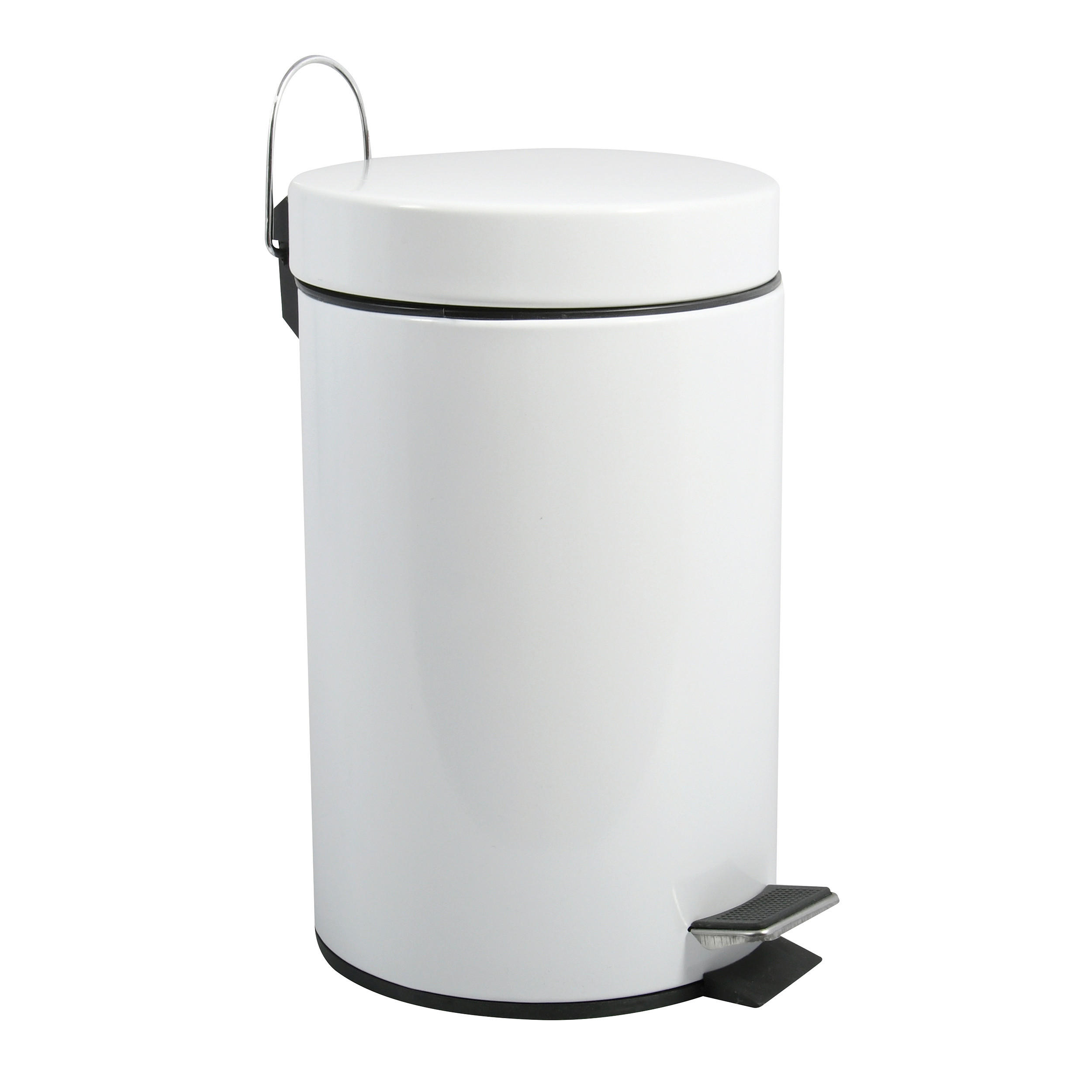 TRETEIMER STEEL 12 L  - Schwarz/Weiß, Basics, Kunststoff/Metall (25/40.4/25cm) - Spirella