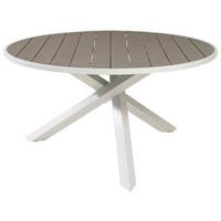 GARTENTISCH 140/140/73 cm Metall rund  - Weiß/Grau, KONVENTIONELL, Kunststoff/Metall (140/140/73cm) - Gardenson