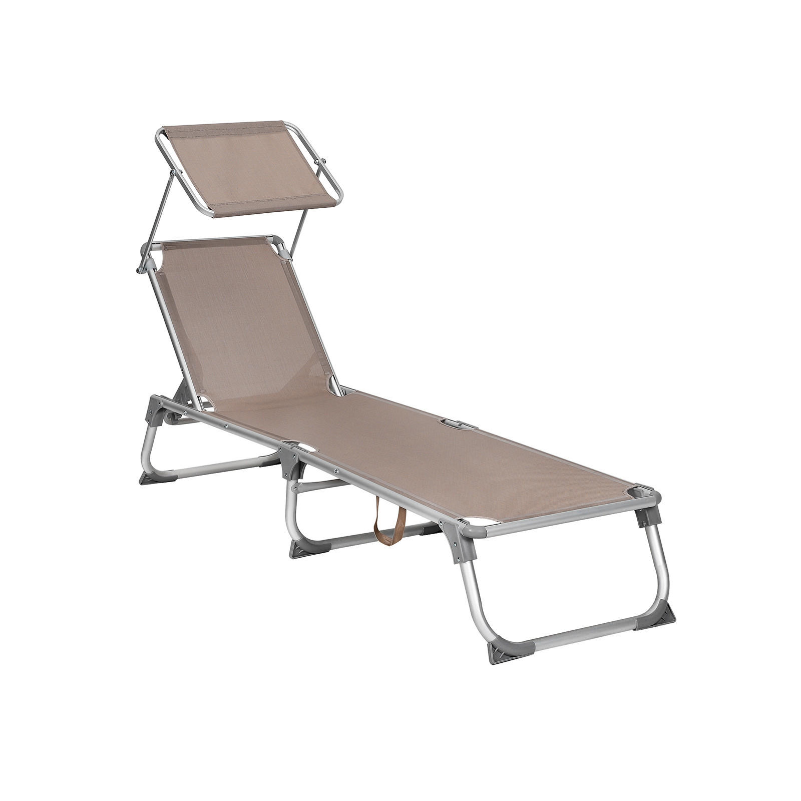 GARTENLIEGE 55/31/193 cm  - Taupe/Alufarben, MODERN, Textil/Metall (55/31/193cm) - Modante