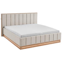 POLSTERBETT Beleuchtung Beige 180/200 cm  - Eichefarben/Beige, Basics, Holzwerkstoff/Textil (180/200cm) - Chameo